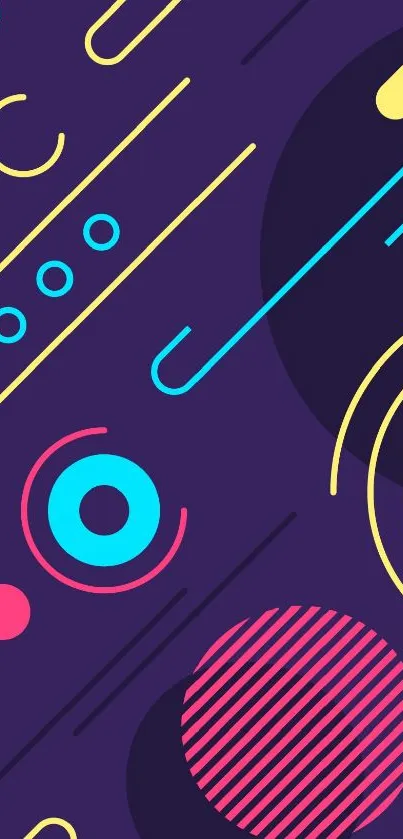 Vibrant abstract wallpaper with geometric shapes and bold colors.