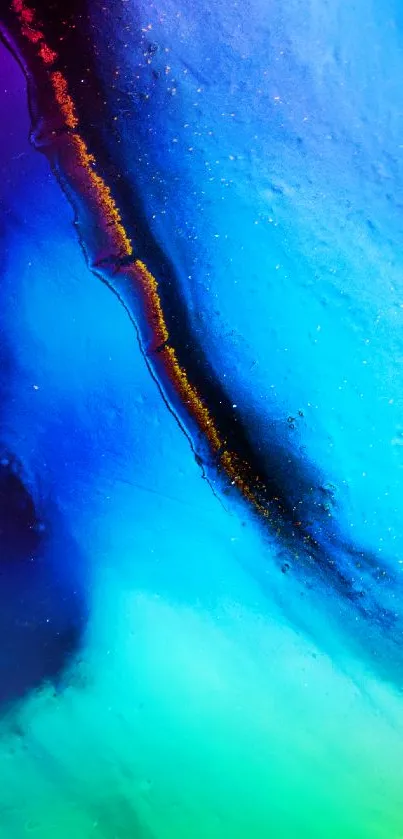 Vibrant abstract wallpaper with blue and green hues for mobile screens.