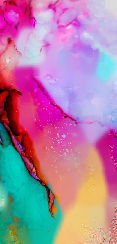 Vibrant abstract wallpaper with colorful swirls and textures.