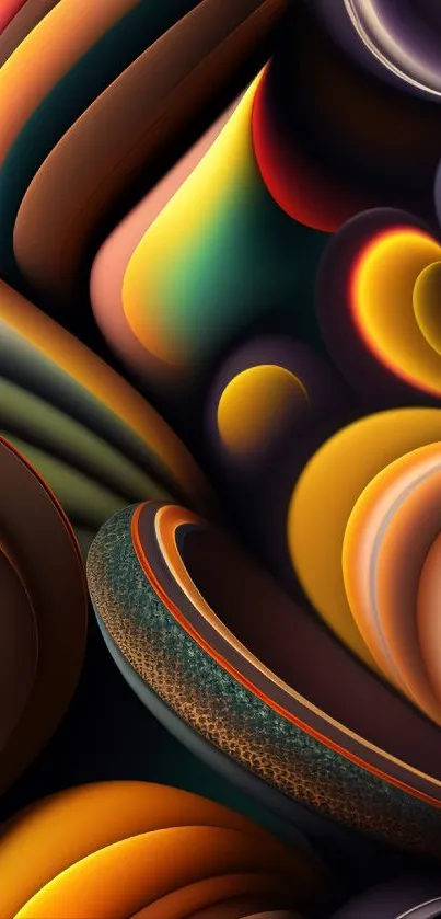 Vibrant abstract wallpaper with colorful curves and patterns.