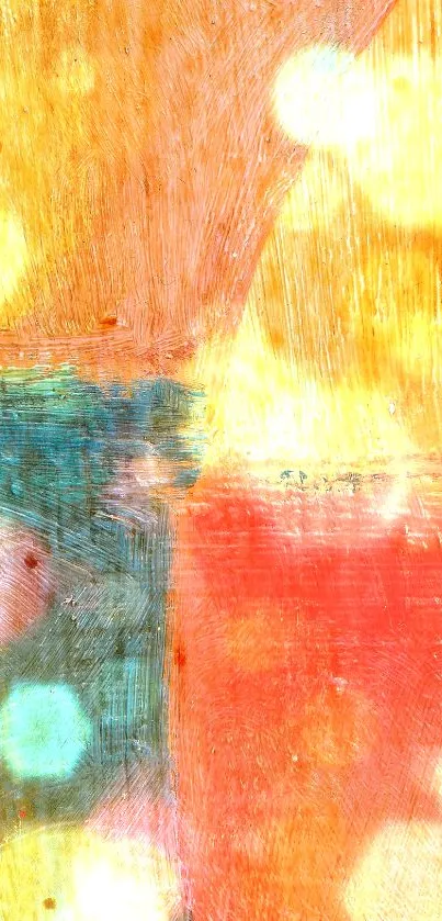 Vibrant abstract mobile wallpaper with yellow and orange hues.