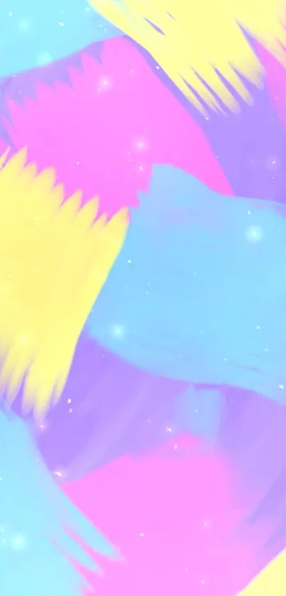 Vibrant abstract wallpaper with pastel colors and dynamic brushstrokes.