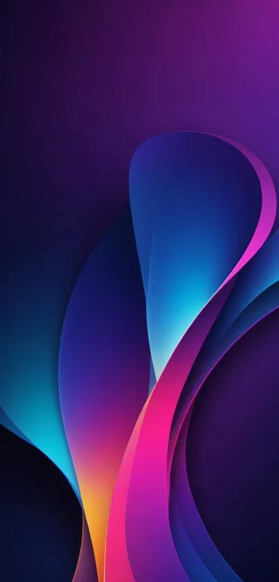 Vibrant abstract mobile wallpaper with gradient colors and fluid shapes.