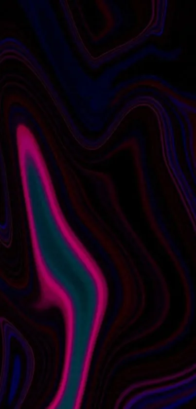 Vibrant abstract wallpaper with neon waves and black background.