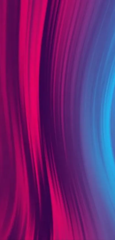 Vibrant abstract wallpaper with pink and blue waves.