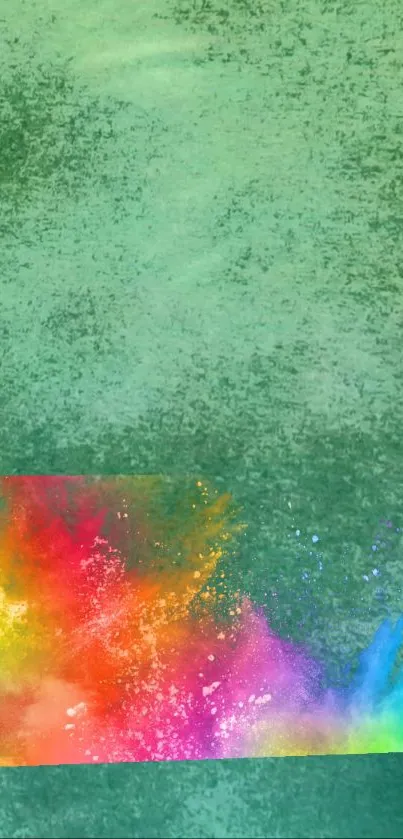Abstract misty green wallpaper with pastel hues.