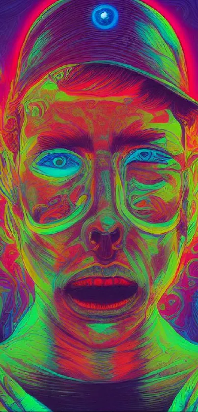 Vibrant neon abstract wallpaper with intense colors.