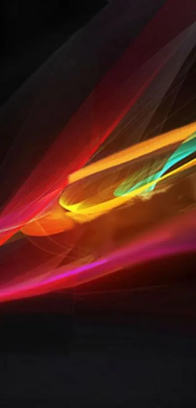 Dynamic abstract neon wallpaper with vibrant flowing colors.