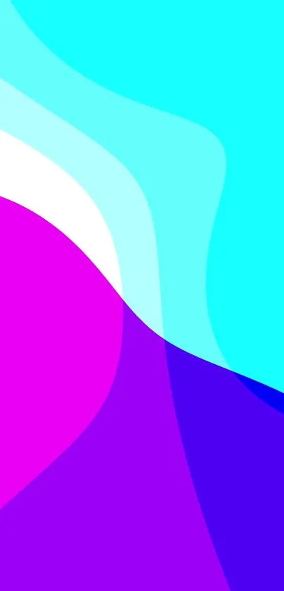 Vibrant abstract wallpaper with cyan and magenta curves.