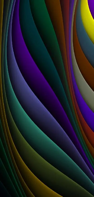 Vibrant abstract wallpaper with colorful flowing waves.