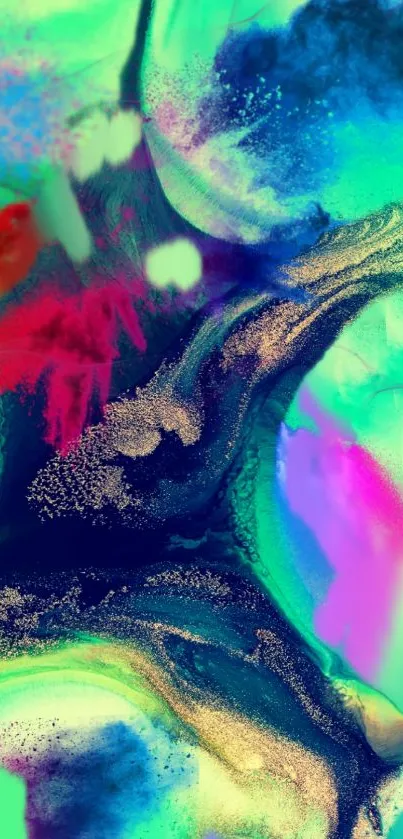 Vibrant abstract wallpaper with dynamic colors and expressive brushstrokes.