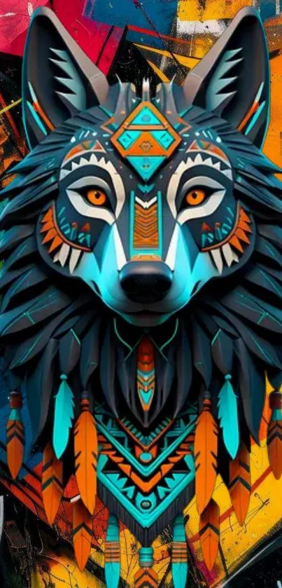 Vivid abstract art with bold colorful shapes.