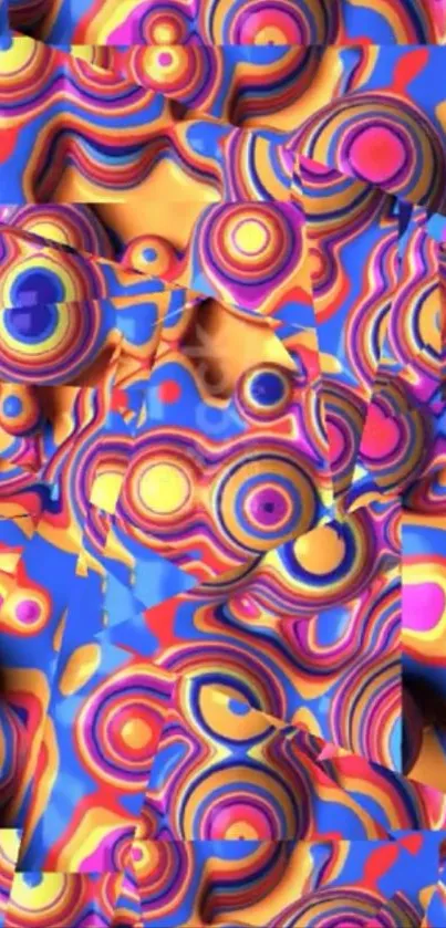 Colorful abstract design with vibrant swirls and patterns.