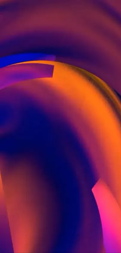 Abstract orange and purple mobile phone wallpaper with vibrant swirls.