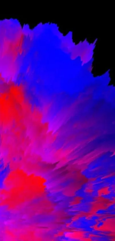 Vibrant abstract wallpaper with blue and red burst effect.