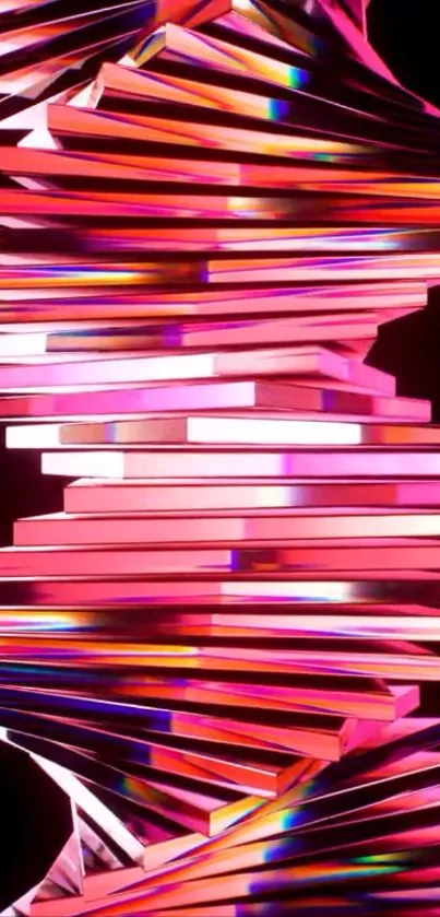 Vibrant abstract geometric pattern in pink and orange hues.