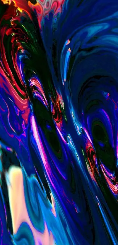 Vibrant abstract wallpaper with swirling neon colors.