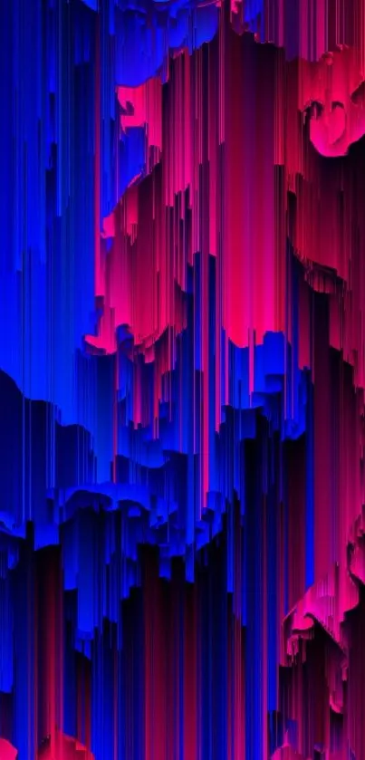 Vibrant abstract phone wallpaper with blue and pink hues in digital design.