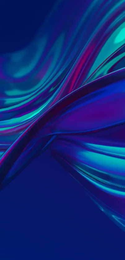 Vibrant abstract wallpaper with flowing blue and purple shapes.