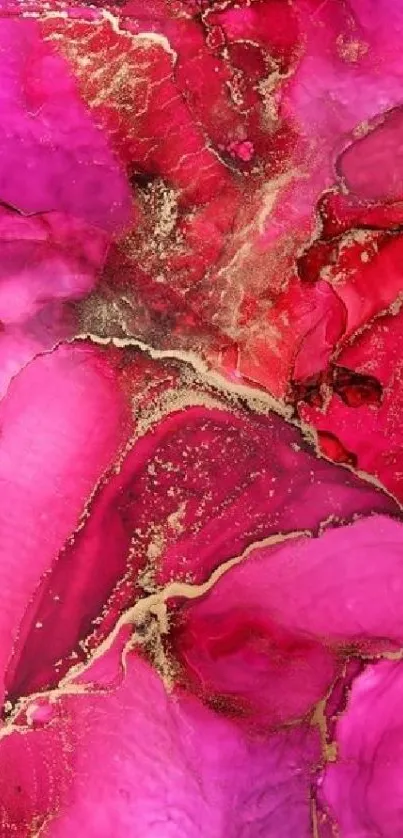 Abstract pink and gold fluid art wallpaper design.
