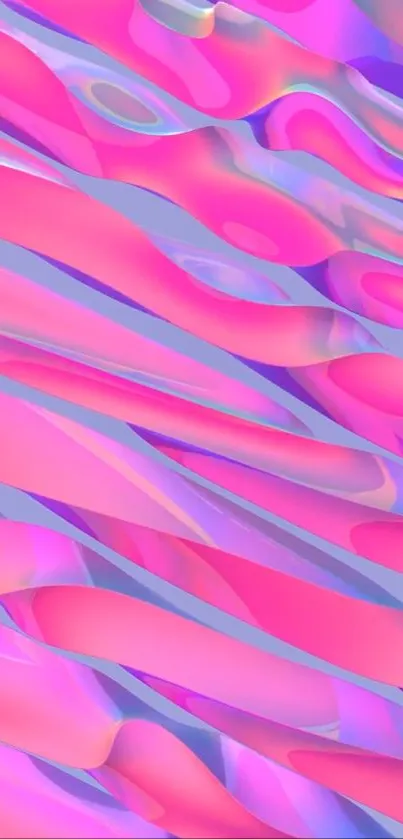 Abstract pink and purple waves create a vibrant mobile wallpaper.