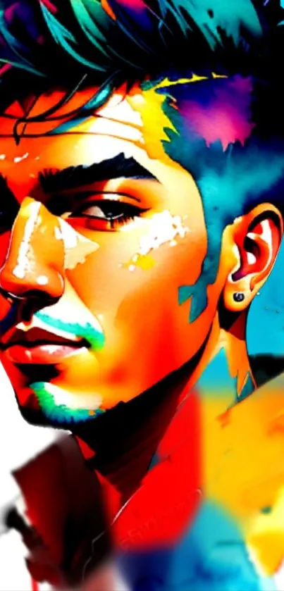 Colorful abstract portrait wallpaper art.