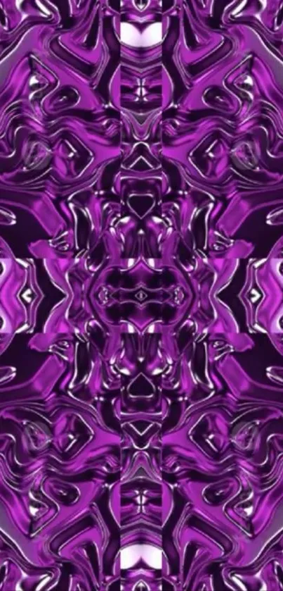 Intricate abstract purple metallic wallpaper design.