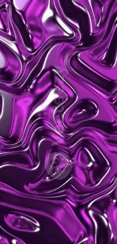 Vibrant abstract purple waves mobile wallpaper.