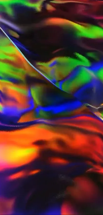 Vibrant abstract rainbow wave wallpaper.