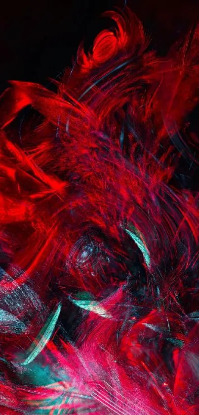 Dynamic abstract red brush strokes mobile wallpaper.