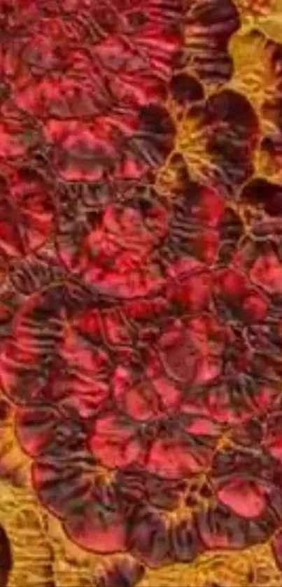 Vibrant red and yellow abstract pattern wallpaper.