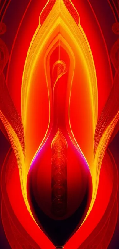 Fiery abstract mobile wallpaper with intricate red patterns.