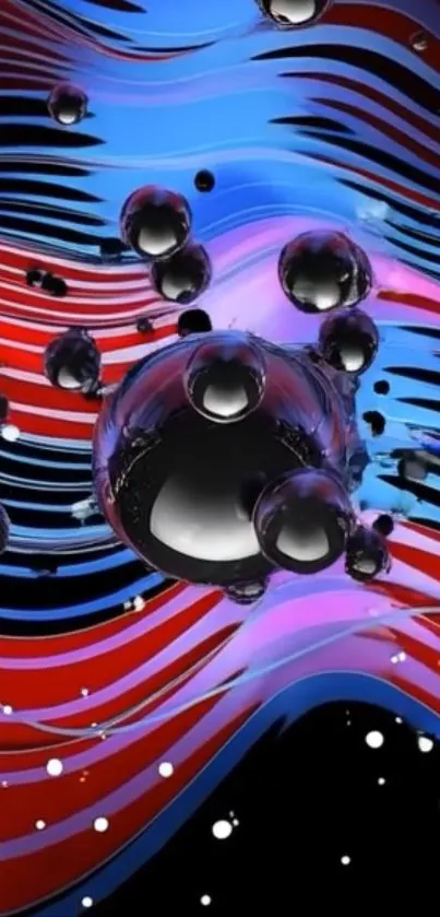 Vibrant abstract wallpaper with dynamic ripples and bold colors.