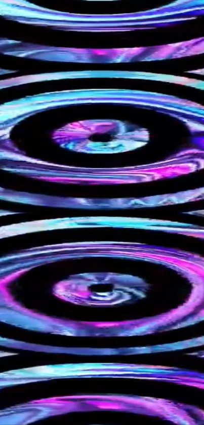 Vibrant abstract ripple pattern wallpaper in purple and blue hues.