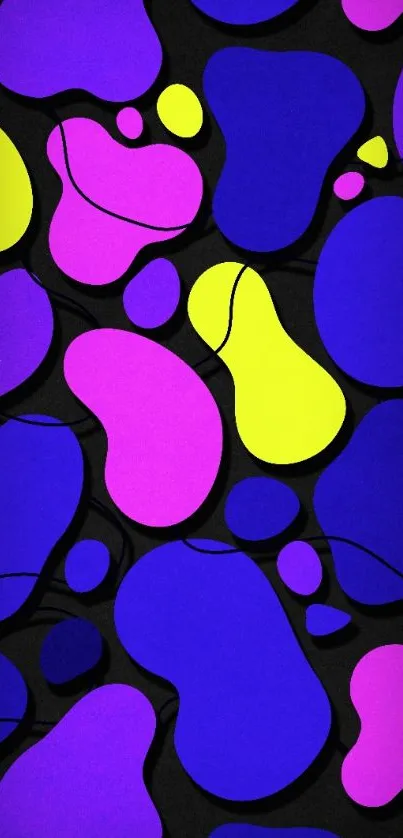 Colorful abstract wallpaper with neon shapes.