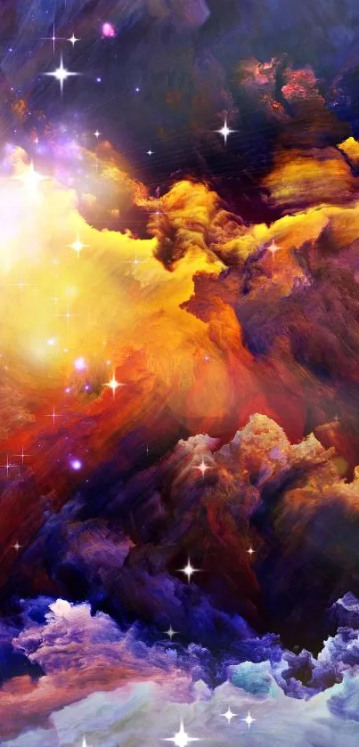 Vibrant abstract sky wallpaper with colorful cloud textures.