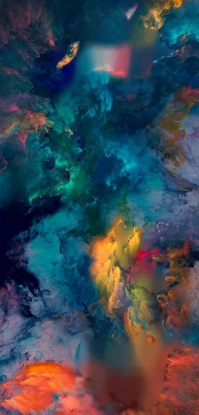 Dynamic abstract sky wallpaper with vibrant colors and deep blues.