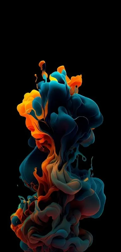 Vibrant abstract smoke art on a black background.