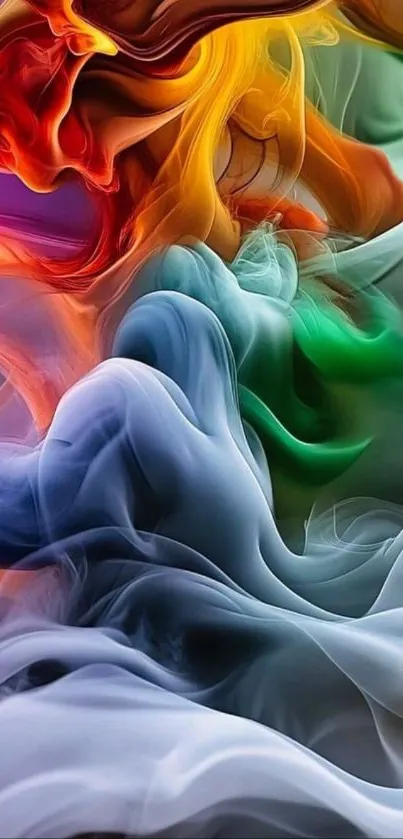 Colorful abstract smoke art design in vibrant hues.