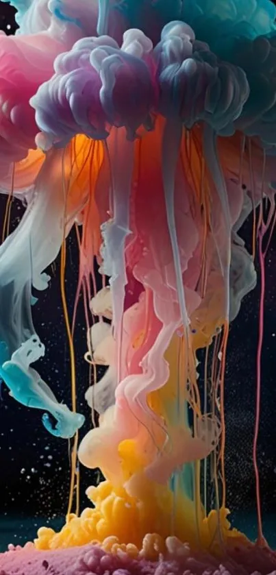 Colorful abstract smoke explosion wallpaper.
