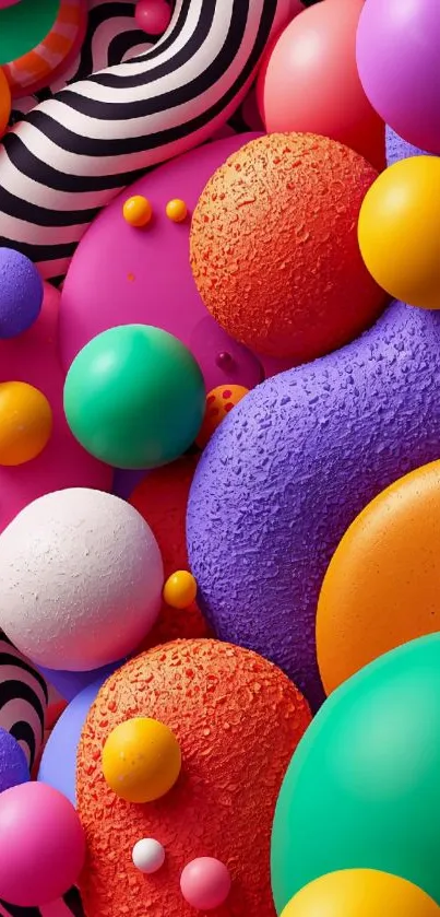 Colorful abstract spheres in vibrant design.