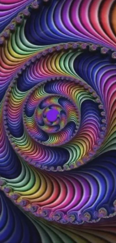 Vibrant abstract spiral art wallpaper.