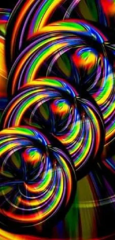 Vibrant abstract spiral wallpaper with dynamic colors.