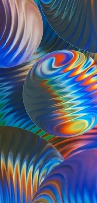 Vibrant abstract spiral wallpaper with colorful patterns.
