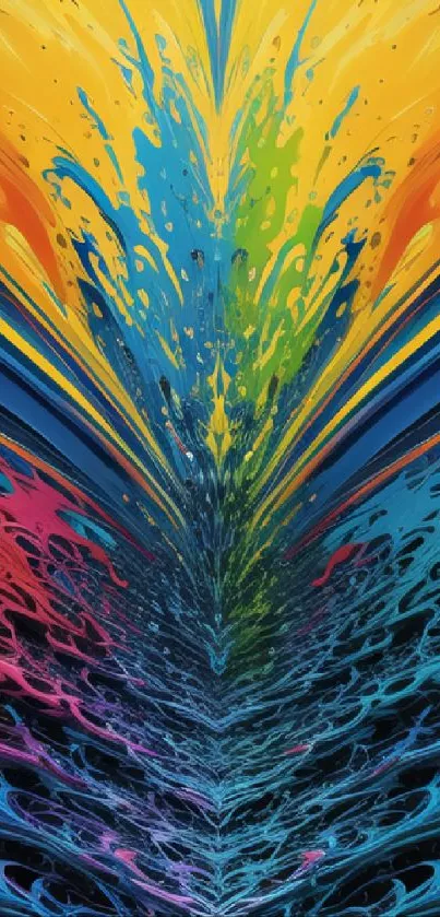 Vibrant colorful abstract splash design wallpaper with dynamic patterns.