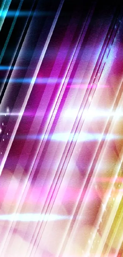 Vibrant abstract wallpaper with colorful diagonal stripes.