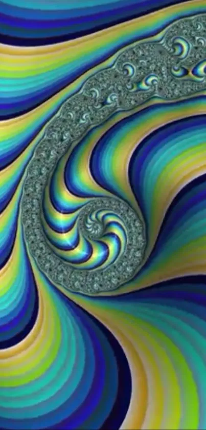 Vibrant abstract swirl with psychedelic colors, perfect for a mobile wallpaper.