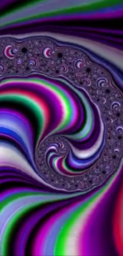 Colorful abstract swirl with purple hues.