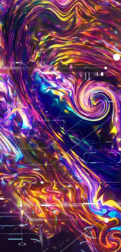 Vibrant abstract swirl wallpaper with colorful patterns and textures.