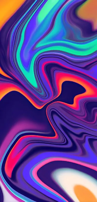 Vibrant abstract swirl design wallpaper with dynamic colors.
